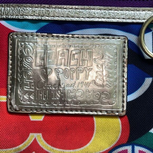 Coach Poppy Pop C Spotlight Tote Shoulder Bag Gold Multi Colored Bright - Picture 5 of 16